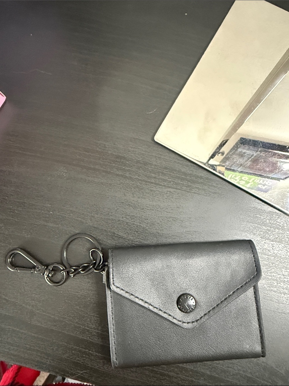 Steve Madden Black Leather Key & Card Holder Wallet